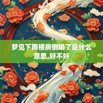 梦见下雨楼房倒塌了是什么意思,好不好