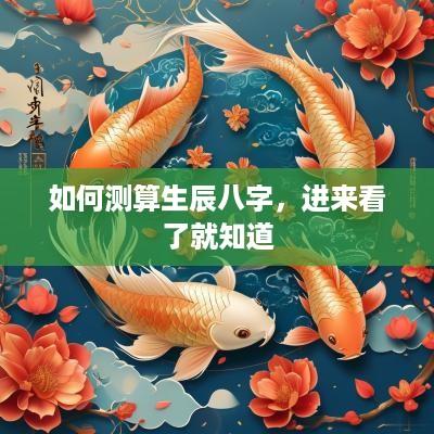 如何测算生辰八字，进来看了就知道