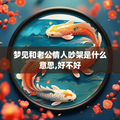 梦见和老公情人吵架是什么意思,好不好