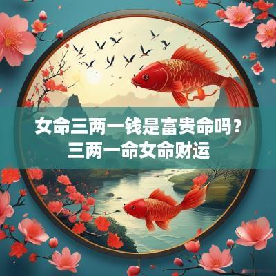 女命三两一钱是富贵命吗？三两一命女命财运