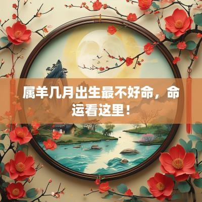 属羊几月出生最不好命，命运看这里！