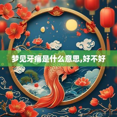 梦见牙痛是什么意思,好不好
