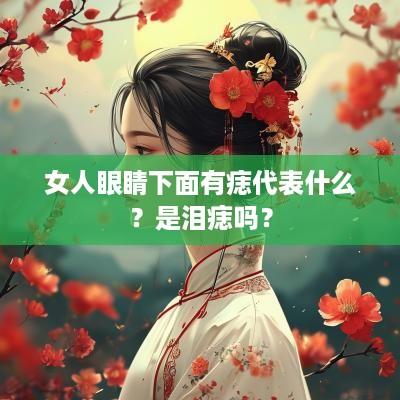 女人眼睛下面有痣代表什么？是泪痣吗？