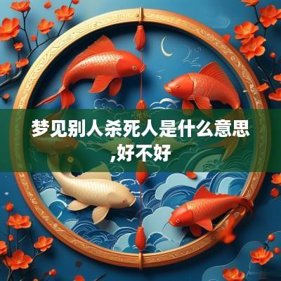 梦见别人杀死人是什么意思,好不好