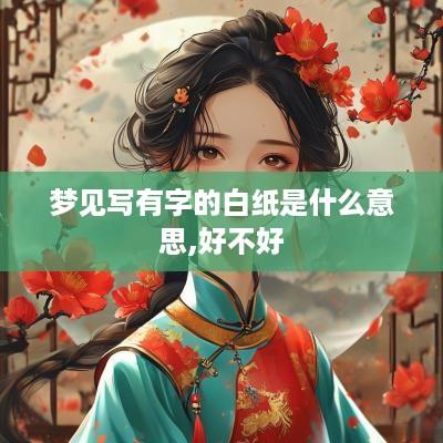 梦见写有字的白纸是什么意思,好不好