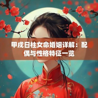 甲戌日柱女命婚姻详解：配偶与性格特征一览