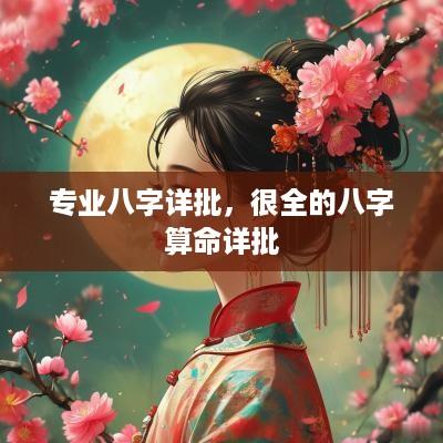 专业八字详批，很全的八字算命详批