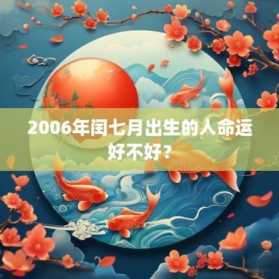 2006年闰七月出生的人命运好不好？