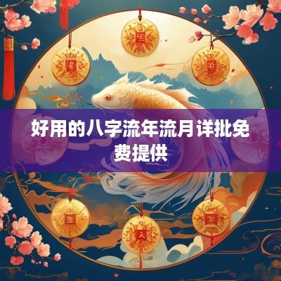 好用的八字流年流月详批免费提供