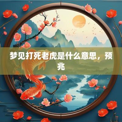 梦见打死老虎是什么意思，预兆