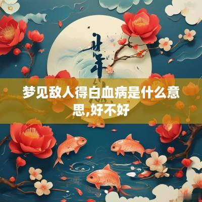 梦见敌人得白血病是什么意思,好不好