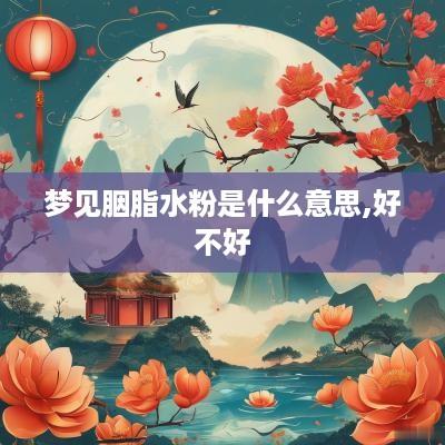 梦见胭脂水粉是什么意思,好不好