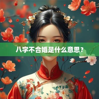 八字不合婚是什么意思？