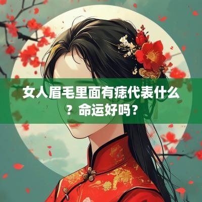 女人眉毛里面有痣代表什么？命运好吗？