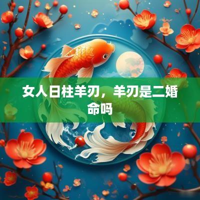 女人日柱羊刃，羊刃是二婚命吗