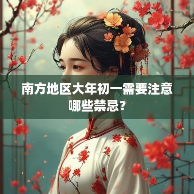 南方地区大年初一需要注意哪些禁忌？