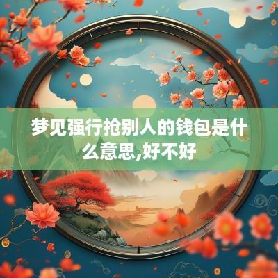 梦见强行抢别人的钱包是什么意思,好不好