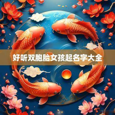 好听双胞胎女孩起名字大全