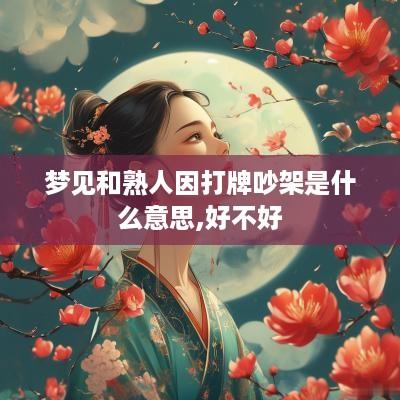 梦见和熟人因打牌吵架是什么意思,好不好
