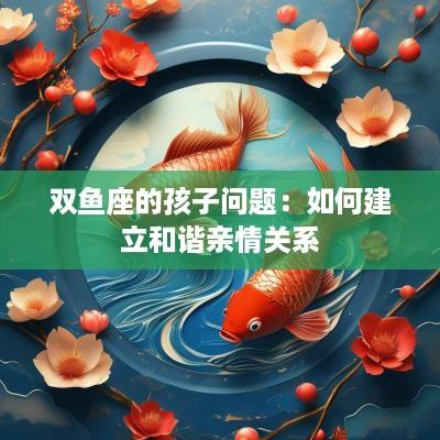 双鱼座的孩子问题：如何建立和谐亲情关系