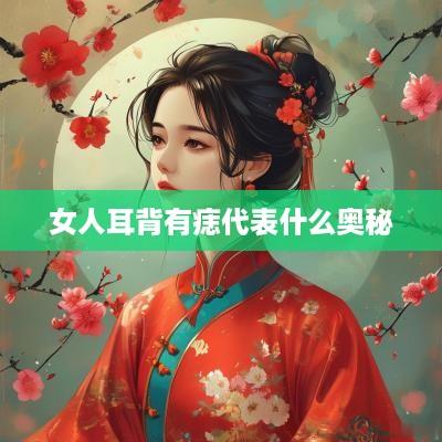 女人耳背有痣代表什么奥秘