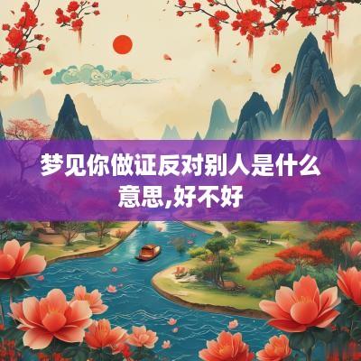 梦见你做证反对别人是什么意思,好不好