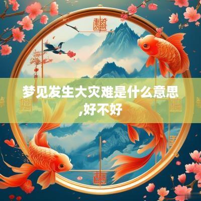 梦见发生大灾难是什么意思,好不好