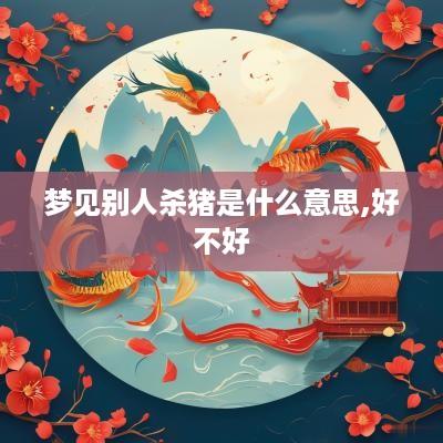 梦见别人杀猪是什么意思,好不好