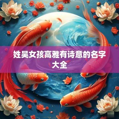 姓吴女孩高雅有诗意的名字大全