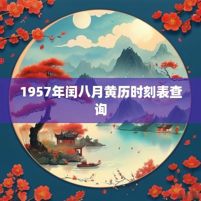 1957年闰八月黄历时刻表查询
