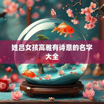 姓吕女孩高雅有诗意的名字大全