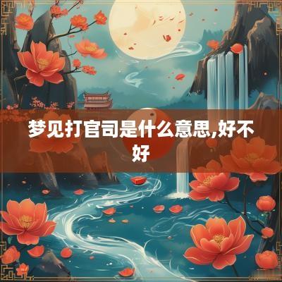 梦见打官司是什么意思,好不好
