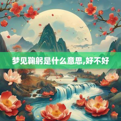 梦见鞠躬是什么意思,好不好