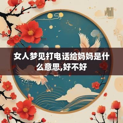 女人梦见打电话给妈妈是什么意思,好不好