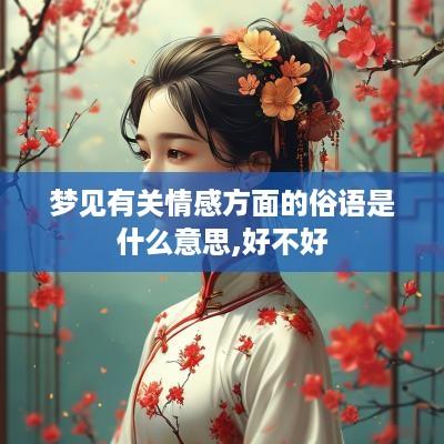 梦见有关情感方面的俗语是什么意思,好不好