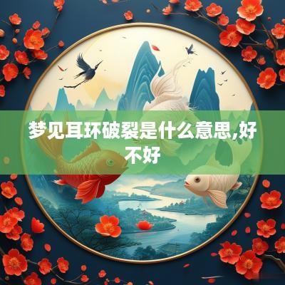 梦见耳环破裂是什么意思,好不好