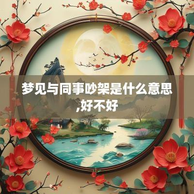 梦见与同事吵架是什么意思,好不好