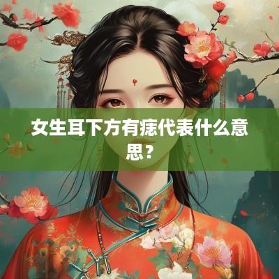 女生耳下方有痣代表什么意思？