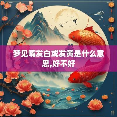 梦见嘴发白或发黄是什么意思,好不好