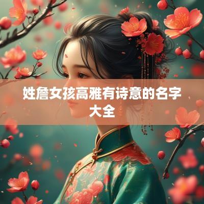 姓詹女孩高雅有诗意的名字大全