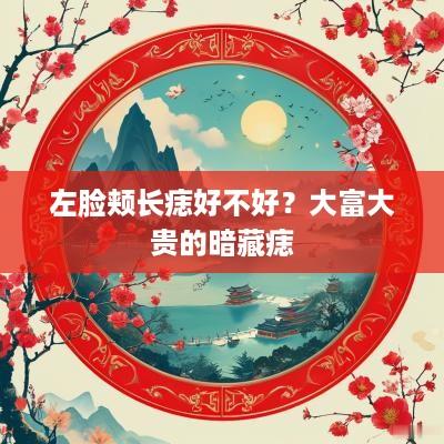 左脸颊长痣好不好？大富大贵的暗藏痣