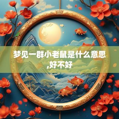 梦见一群小老鼠是什么意思,好不好