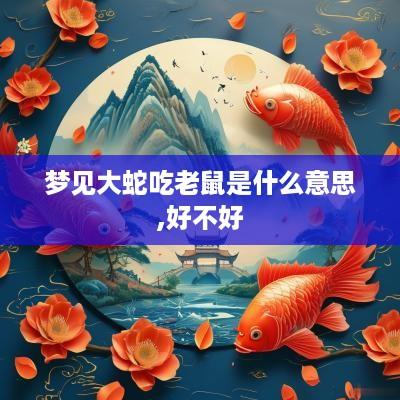 梦见大蛇吃老鼠是什么意思,好不好