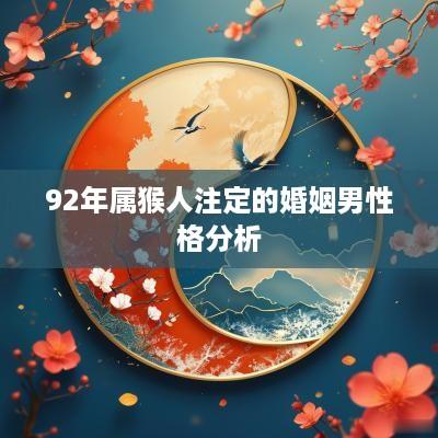 92年属猴人注定的婚姻男性格分析