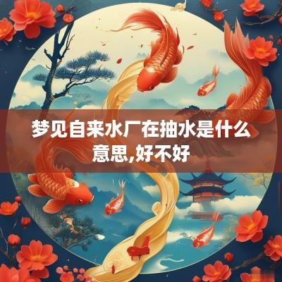 梦见自来水厂在抽水是什么意思,好不好
