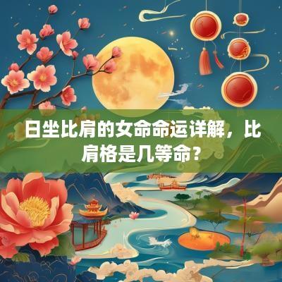 日坐比肩的女命命运详解，比肩格是几等命？
