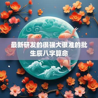 最新研发的很强大很准的批生辰八字算命