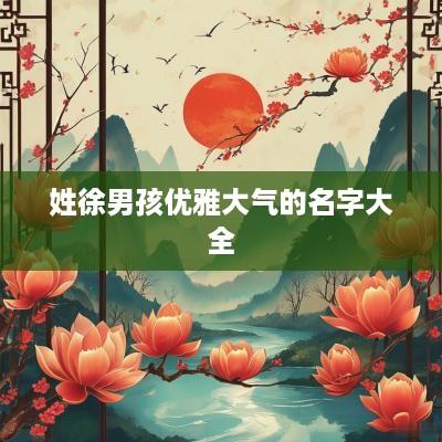 姓徐男孩优雅大气的名字大全