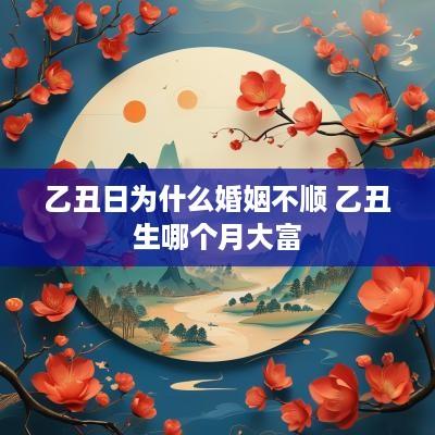 乙丑日为什么婚姻不顺 乙丑生哪个月大富