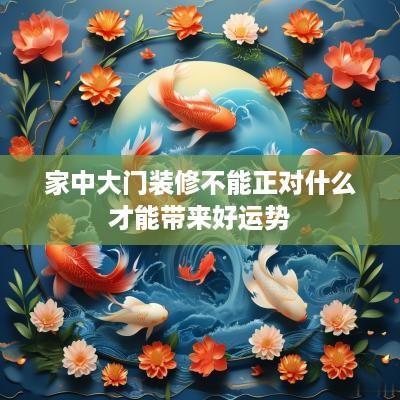 家中大门装修不能正对什么才能带来好运势